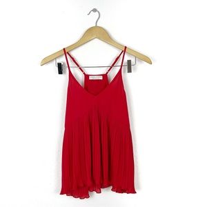 Paper Crane Red Racerback V-Neck Tank Top Slightly Sheer Size XS